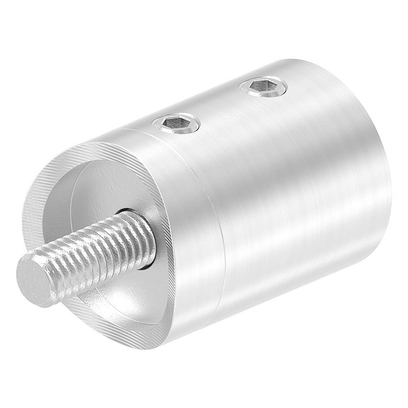 Cross bar end bracket for 42.4mm tube with blind hole left 10.2mm, AISI304