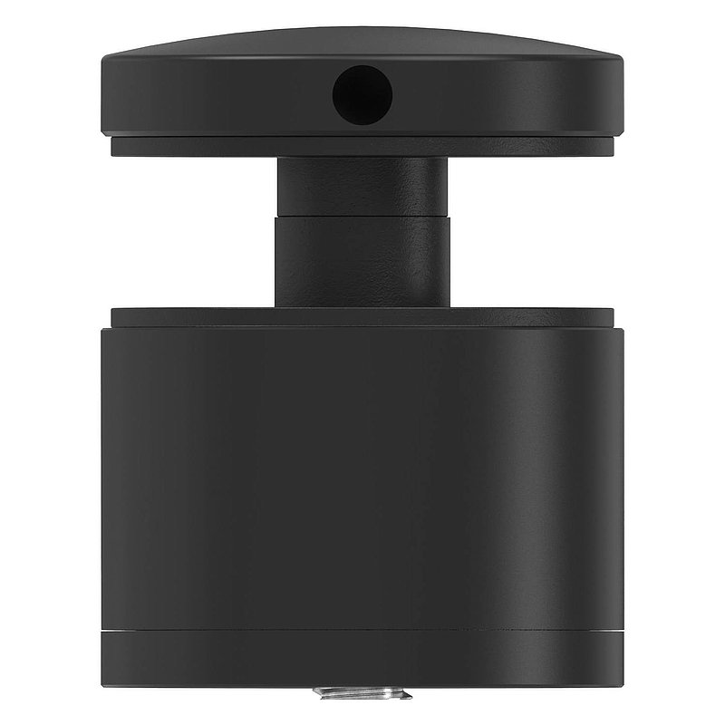 Point de fixation 52mm, plat, réglable, V2A, revêtu par poudre en RAL 9005 noir mat