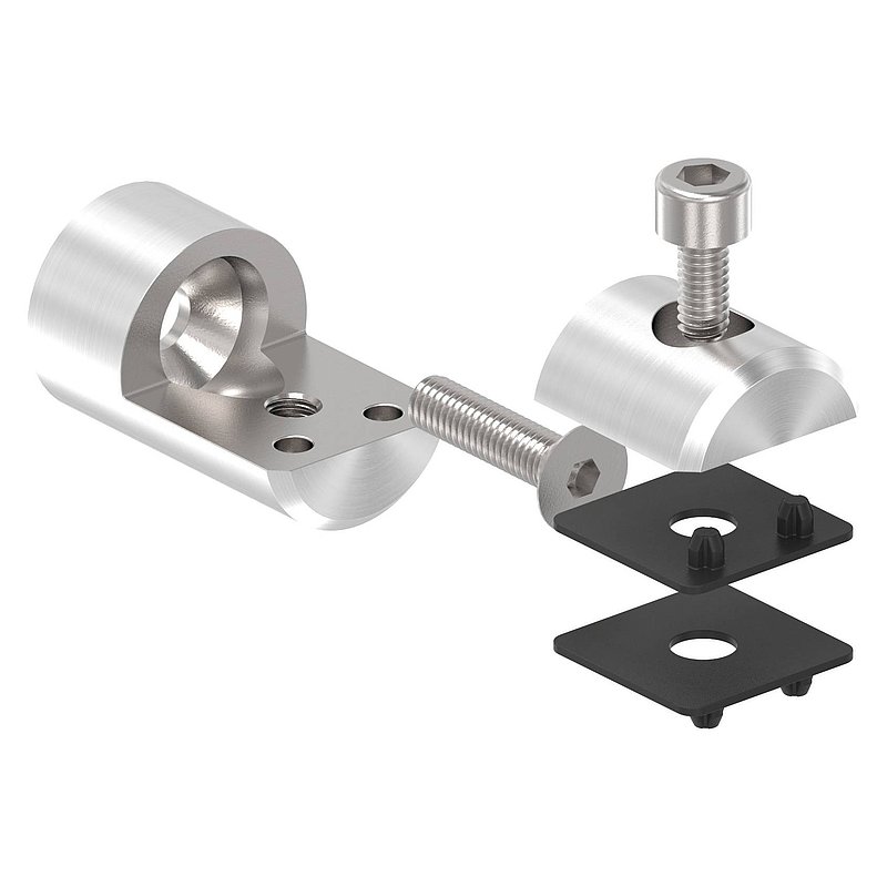 Support de tôle, Ø 25mm, jonction: droite, V2A