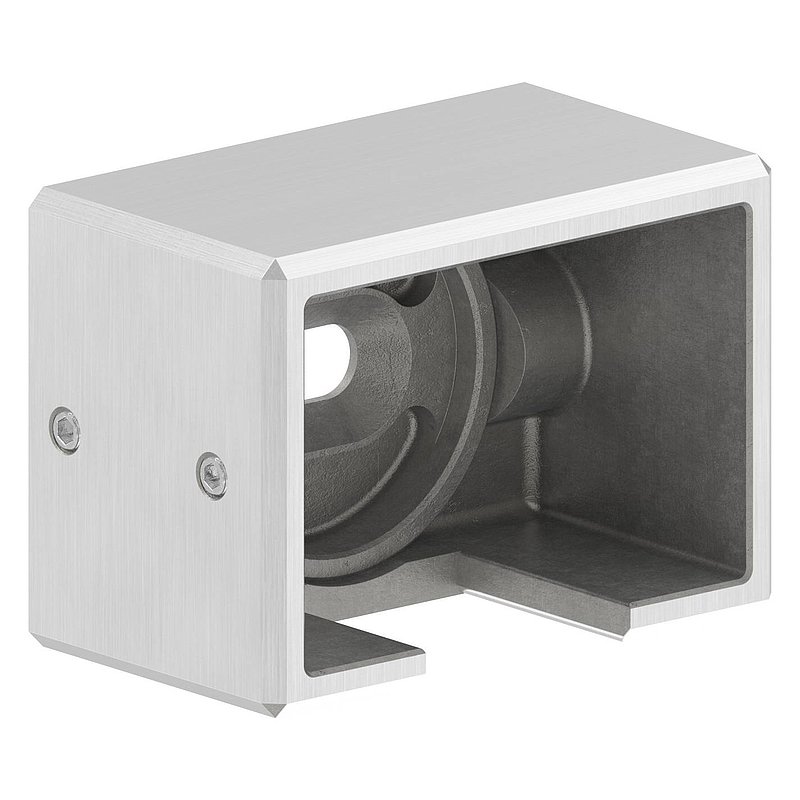 Embase murale pour tube à fond de gorge 60x40mm, gauche, V4A