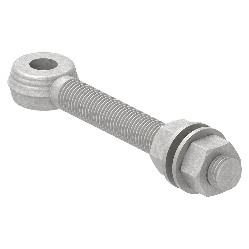 Boulon à œil pour gond à souder 121-M20, acier galvanisé à chaud