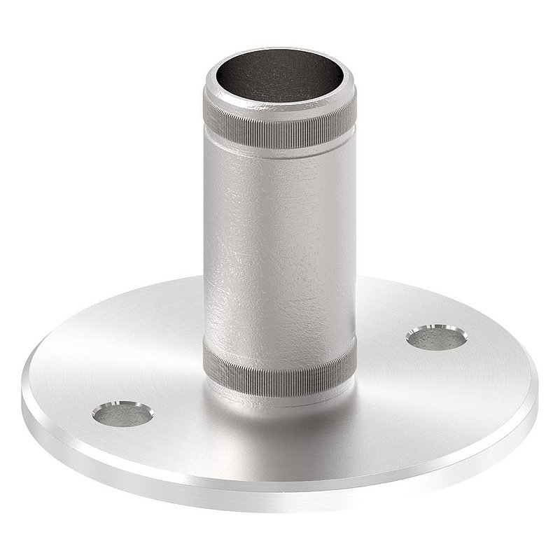 Wall and floor anchor with knurling, for tube 33.7x2.0mm, AISI304