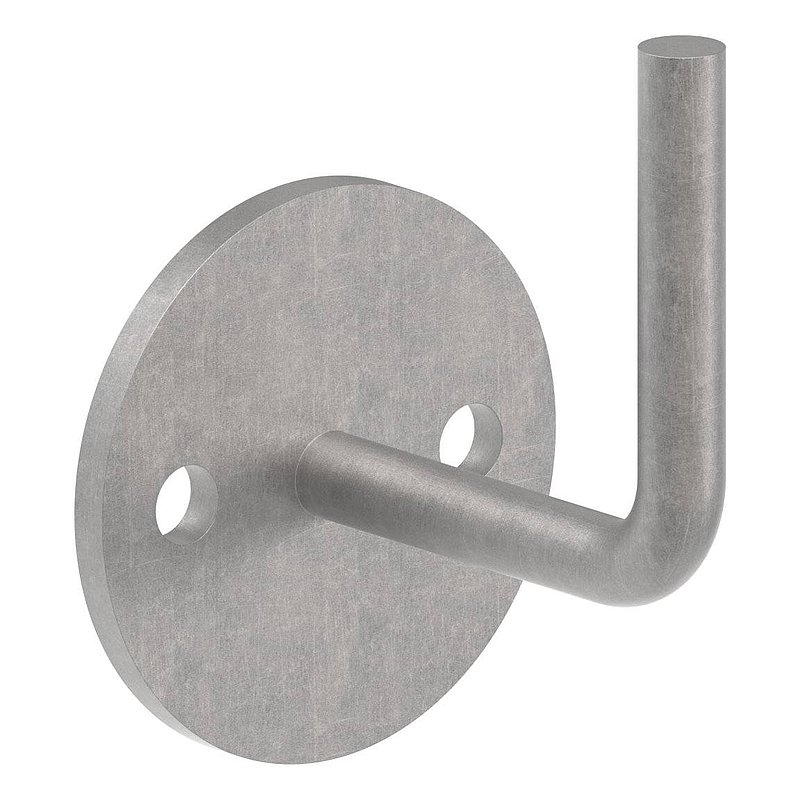 Handlaufträger mit Ronde flach, 80x6mm, Bügel Ø 12mm