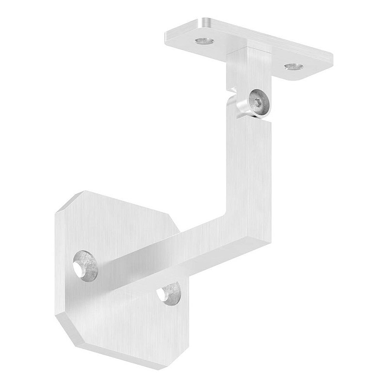 Handlaufhalter eckig mit gerader Handlaufanschlussplatte (Ronde und Bügel verschweißt), V2A