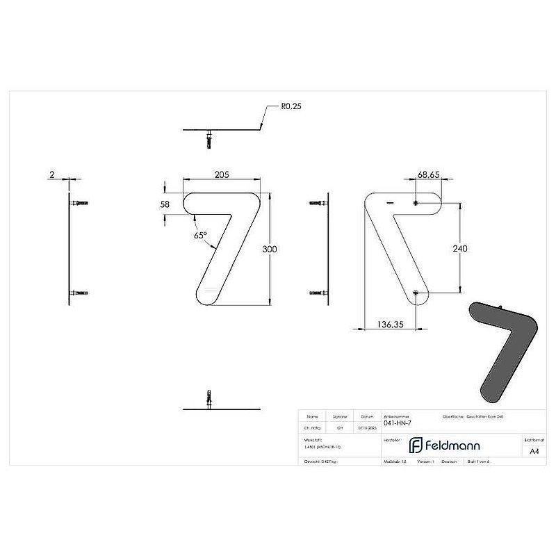 Numéro de maison 7 - "grand", V2A