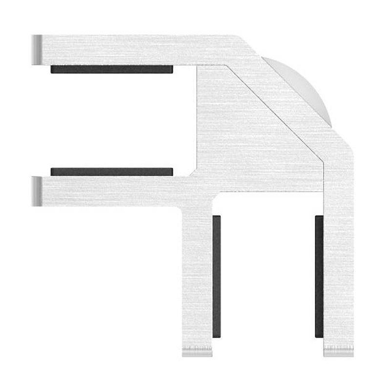 90° glass leveller for all-glass railings, for glass 12.76 - 13.52 mm