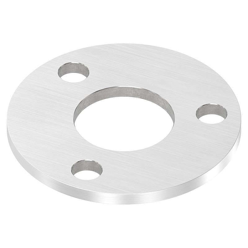 Plaque d'ancrage Ø 100x6mm, avec ponçage longitudinal, V2A
