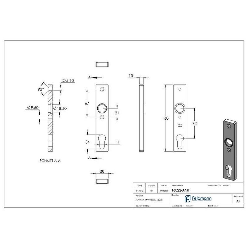 Cylinder short plate PZ