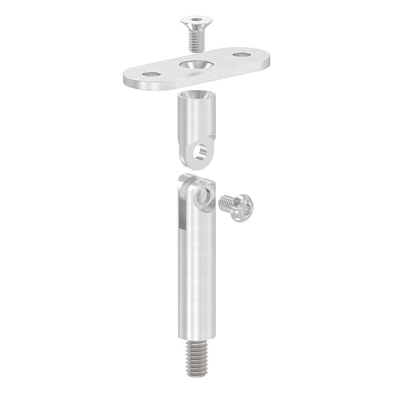 Gelenkstift Ø 12mm mit gerader Handlaufanschlussplatte, V2A