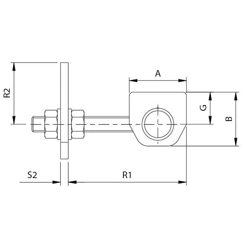 Door hinge M12, galvanised