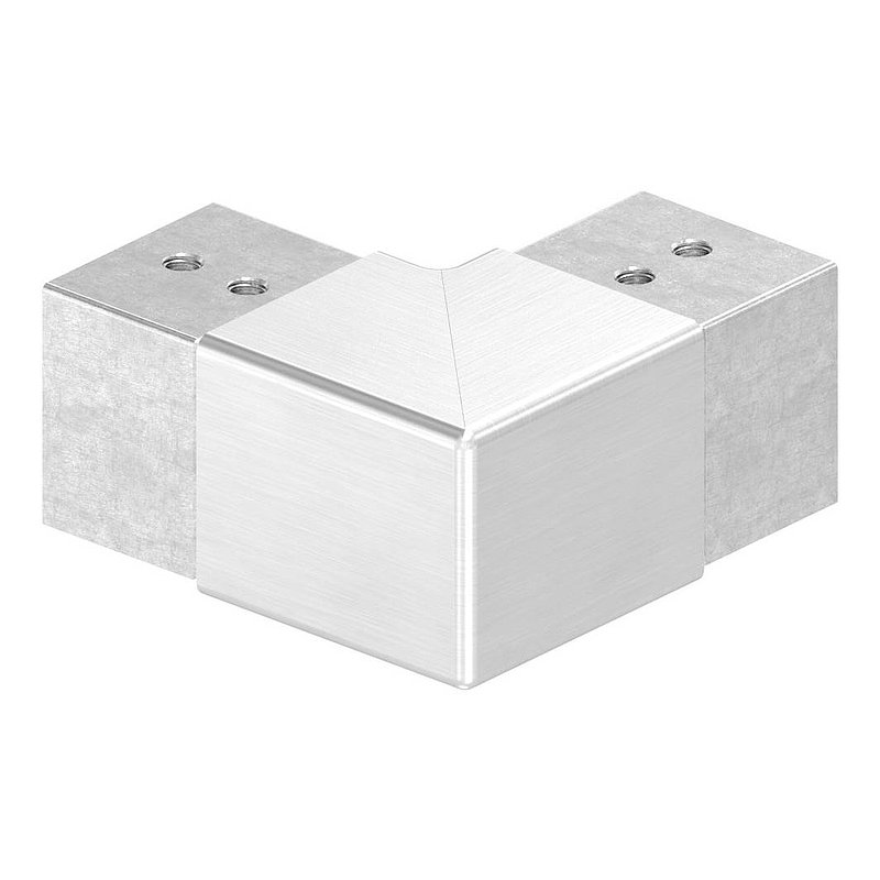 Corner bend, horizontal, for grooved tube 40x40mm, AISI304