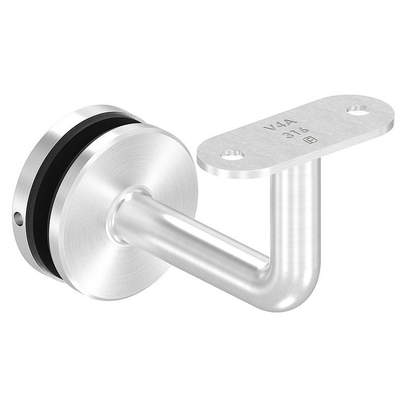 Handlaufhalter für Glas, Handlaufanschlussplatte flach, V4A