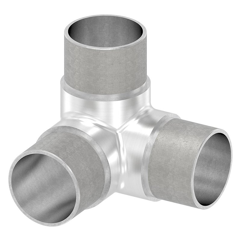 Ecke 90° mit Abgang, für Rohr 48,3x2,0mm, V2A