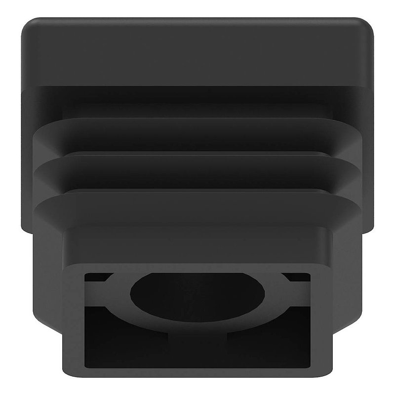 Plastic end cap for square tube 30x30mm with M10