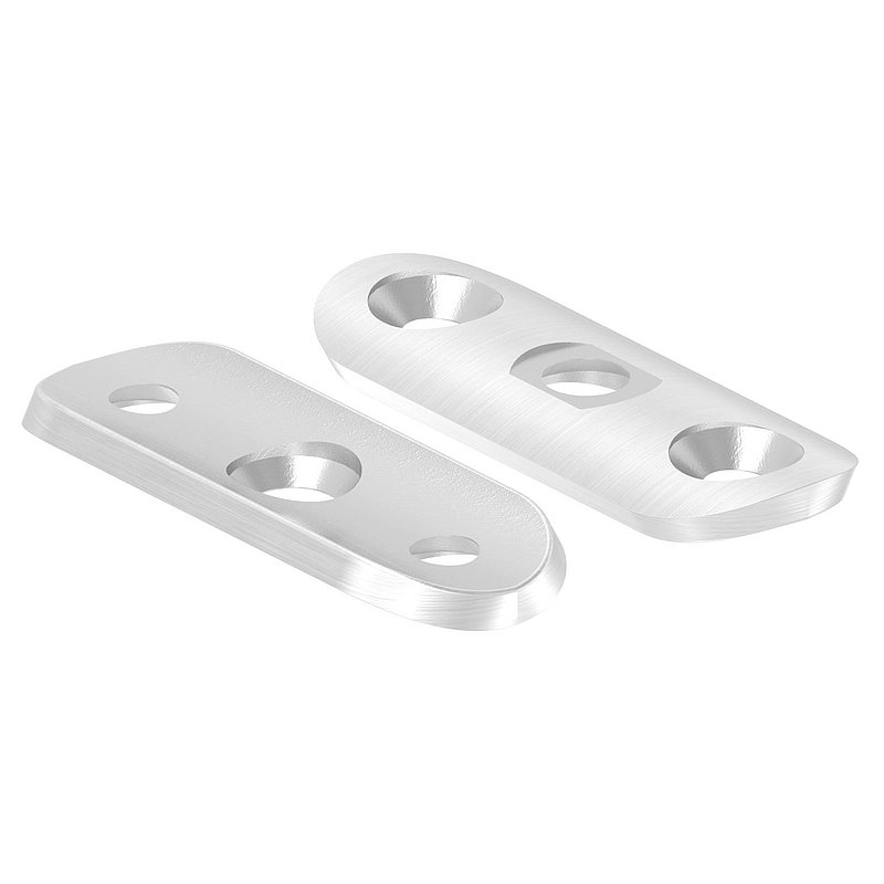 Plaque de raccordement de mains courantes, 42,4mm, perçages fraisés, V2A