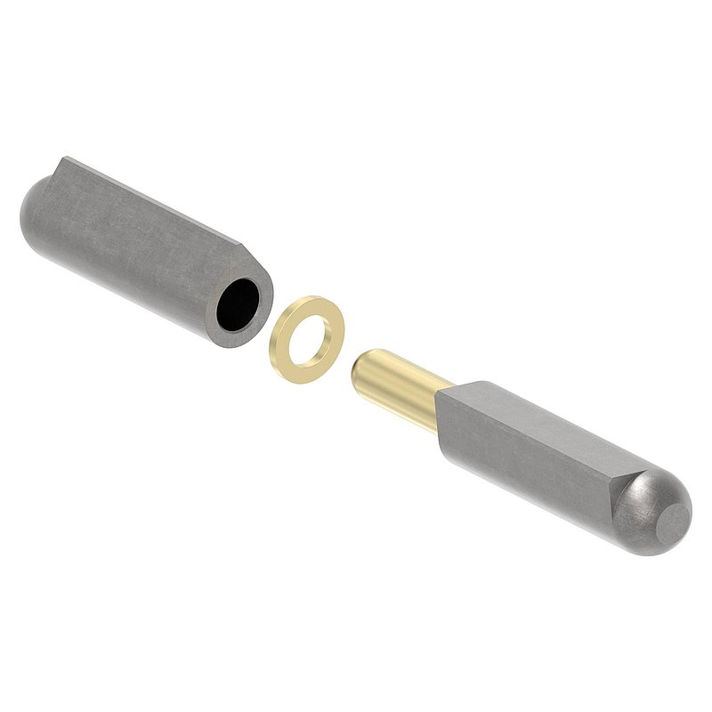 weld-on wire with brassring and pin, length 140mm