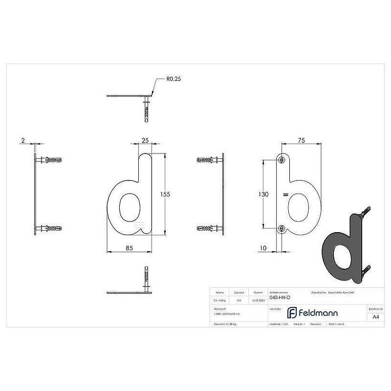 Numéro de maison d - "petit", V2A