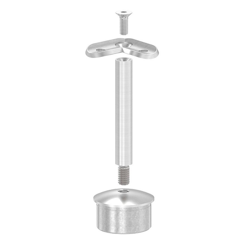 Rohrabschlussstopfen für Rohr 42,4x2,0mm, Haltepl. 42,4mm 90°, V2A