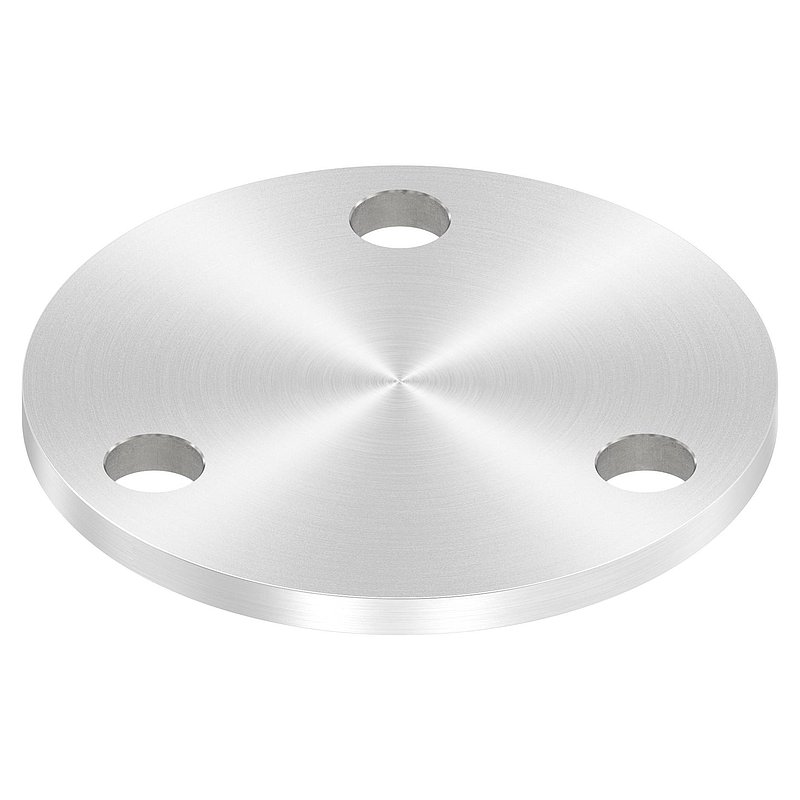Anchor plate Ø 100x6mm, with round grinding, AISI304
