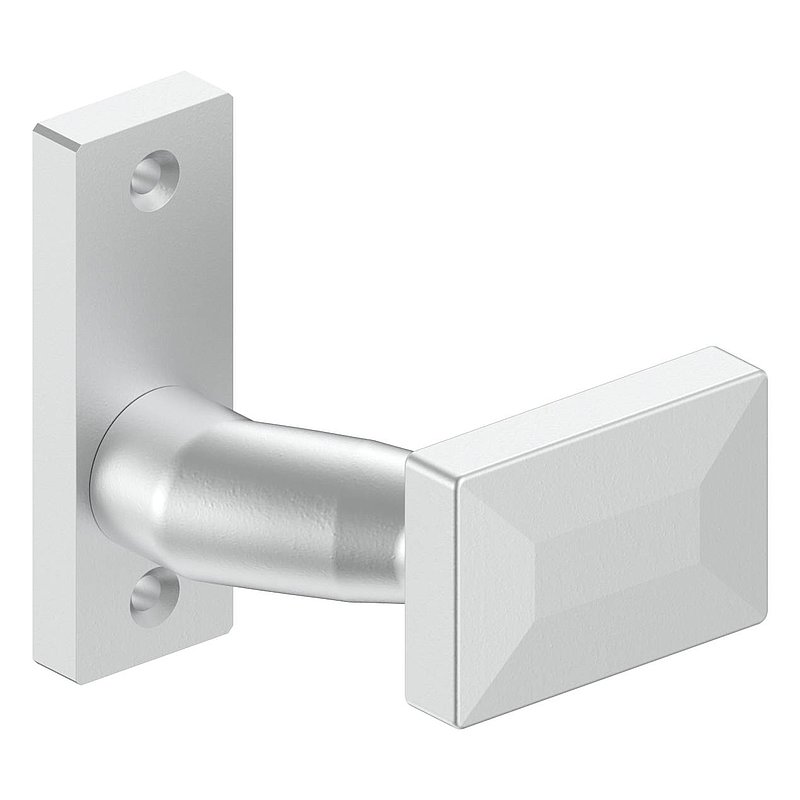 Bouton de porte rectangulaire , coudé, fixe, réversible gauche et droite
