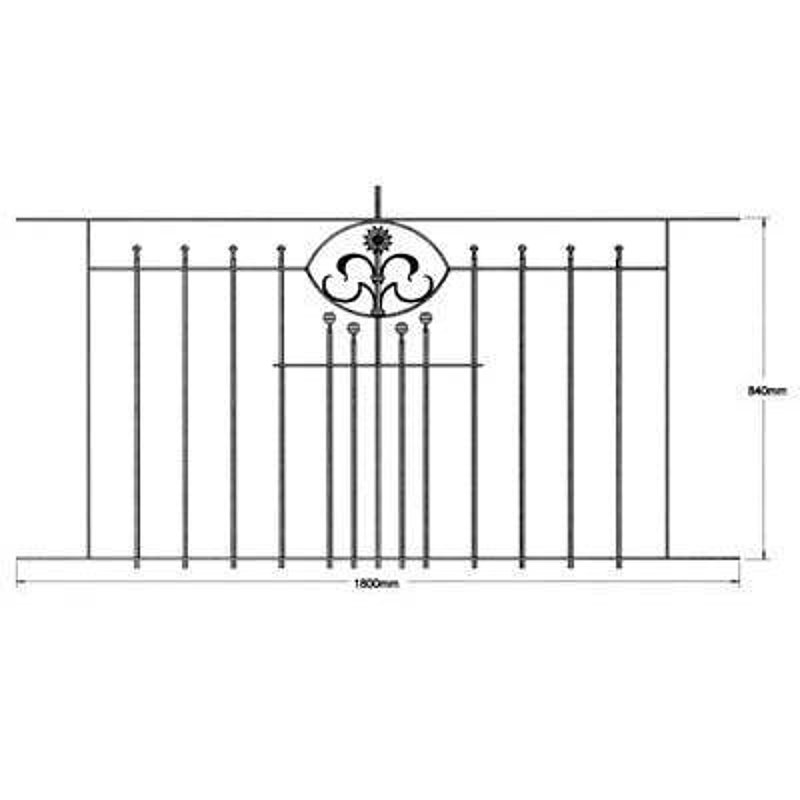 Remplissage de garde corps long, 1800x840mm