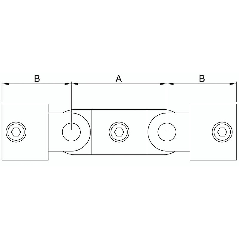 Pivot double, ajustable, 180°, pour tube Ø 48,3mm
