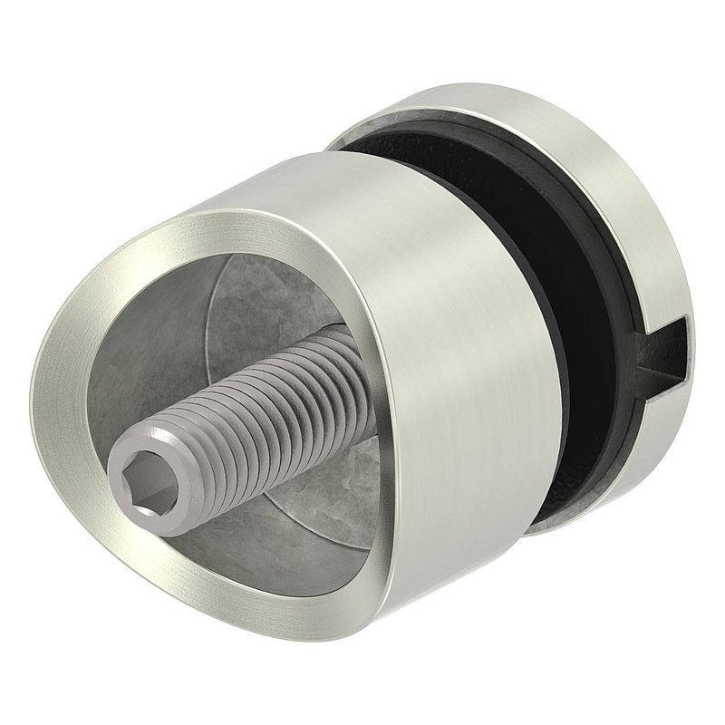 Point de fixation 30mm, jonction: 42,4mm, aspect inox brossé