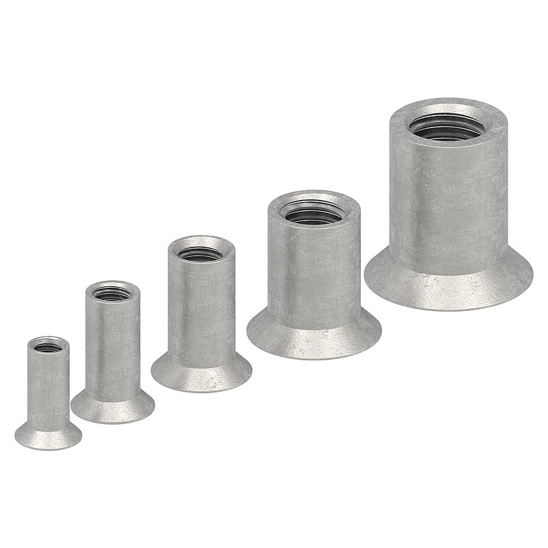 Écrou à douille à tête fraisée et 6 pans creux, M6x16, V2A