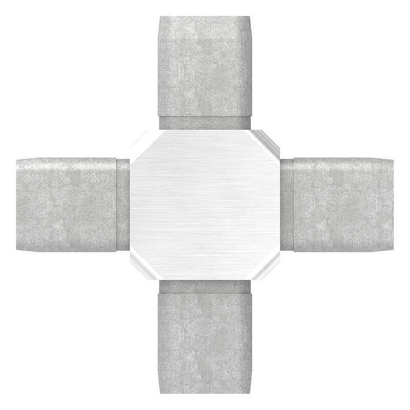 Connector for tube 25x25x2.00mm, AISI316
