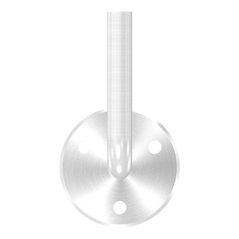 Handrail bracket for welding (round plate and bracket screwed together), AISI304