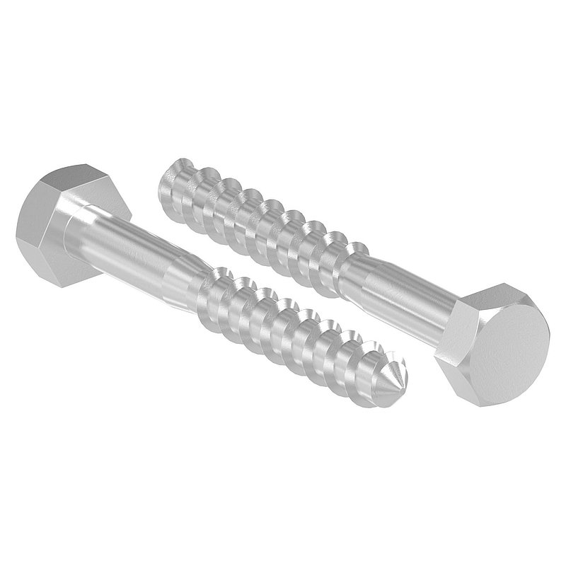 Sechskant-Holzschraube 8x60, DIN 571, V2A