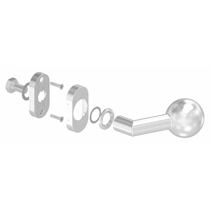 Drückerknopf, Ø 50mm, fest, V2A