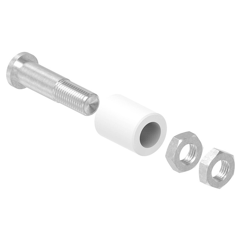 guide roller Ø 30 x 40mm, thread M16, AISI304