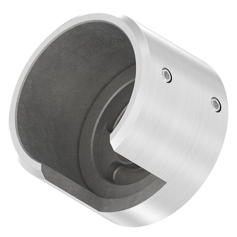 Embase murale pour tube à fond de gorge Ø 48,3mm, droite, V4A