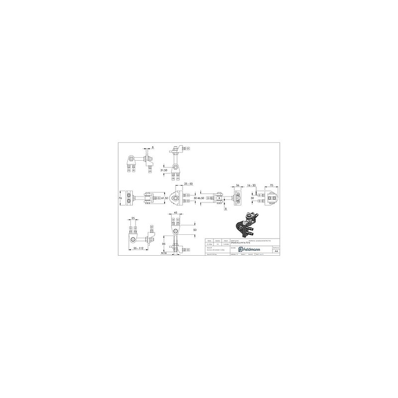 Torband M16, 4-fach verstellbar, in RAL 7016