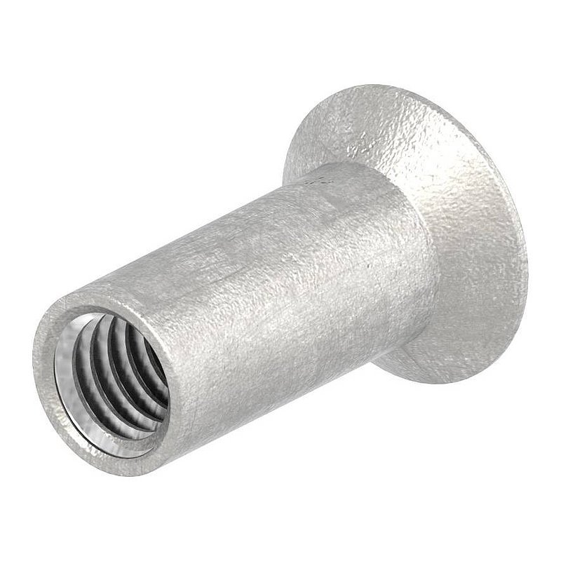 Sleeve nut with countersunk head and ISK, M4x12, AISI304