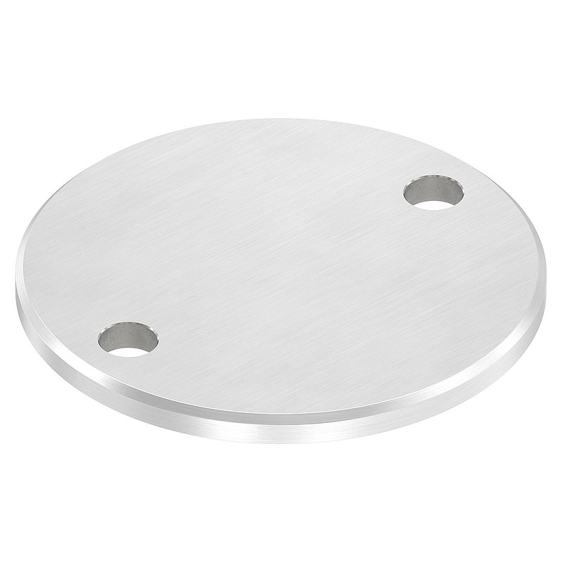 Anchor plate Ø 100x6mm, with longitudinal grinding and chamfer, AISI304