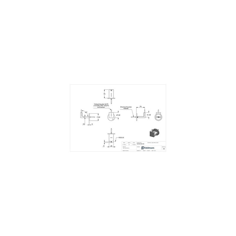 Sensa Design 1, raccordement plat , V2A