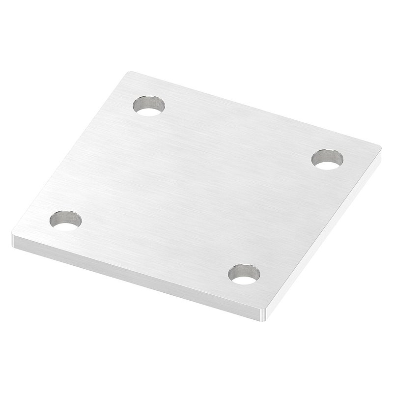 Ankerplatte, 100x100x6mm, mit Längsschliff, V2A