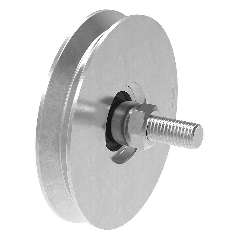 Sliding door roller with V-groove