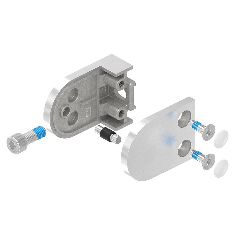 Glass clamp Mod. 32, connection: straight, AISI304
