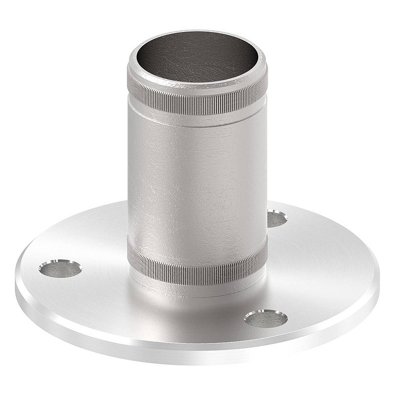 Wall and floor anchor with knurling, for tube 42.4x2.0mm, AISI304