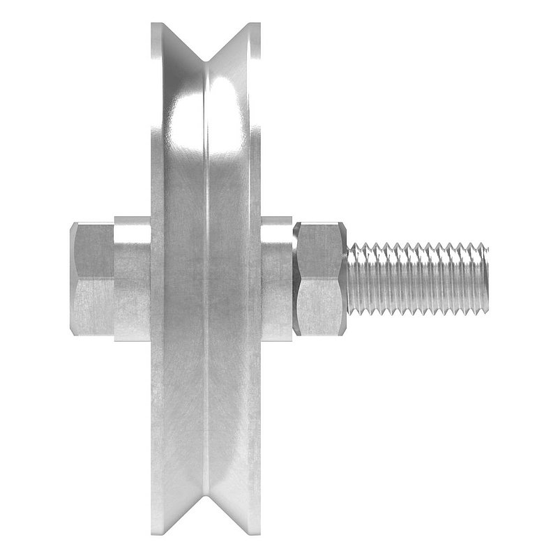 Schiebetorrolle Ø 80mm mit V-Rille, verzinkt, Tragkraft 200kg