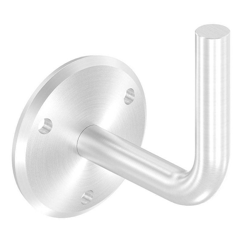 Handrail bracket for welding (round plate and bracket screwed together), AISI304