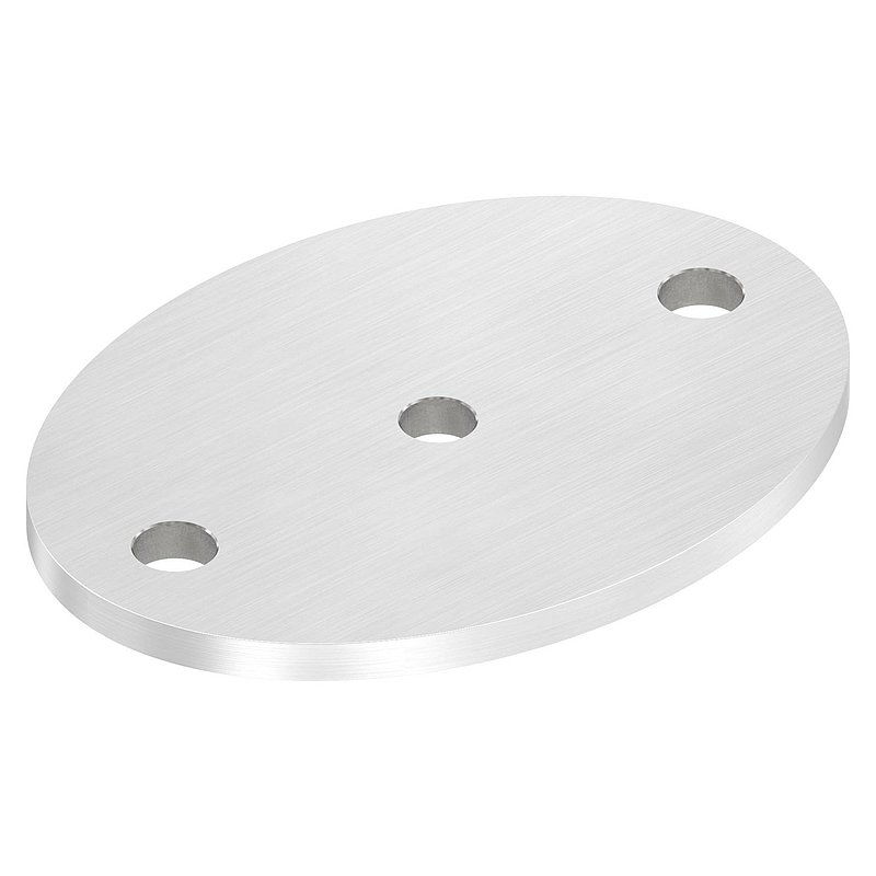 Anchor plate Ø 120x88x6mm, with longitudinal grinding, AISI304