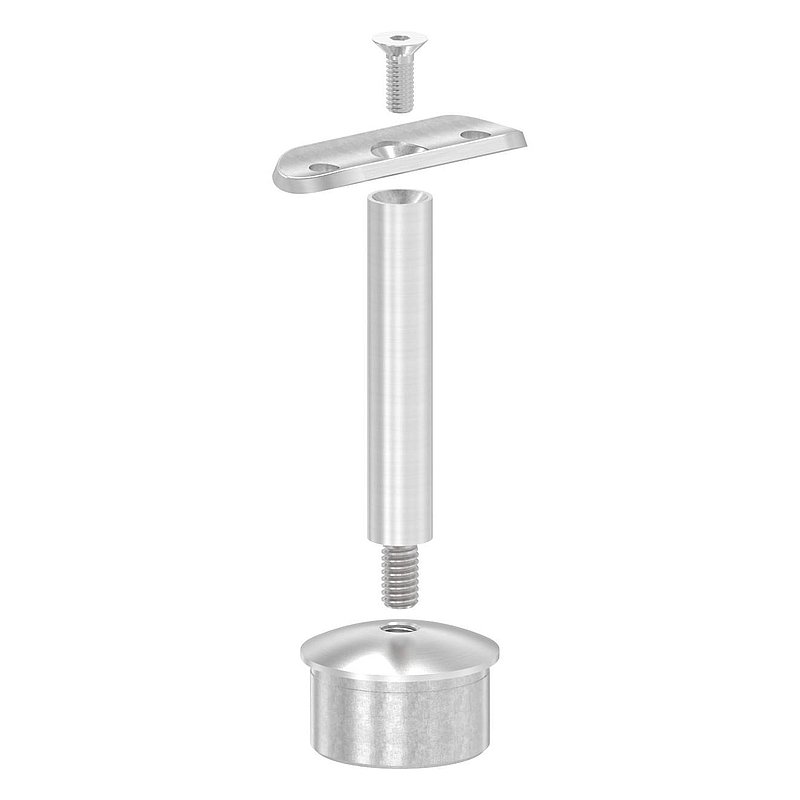Tube end plug for tube 42.4x2.0mm, handrail connection plate: 42.4mm, AISI304