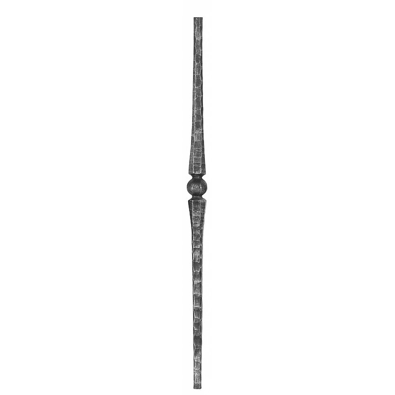 Anfangsstab 25x25mm gehämmert, mit Kugel Ø 50mm, H: 1200mm