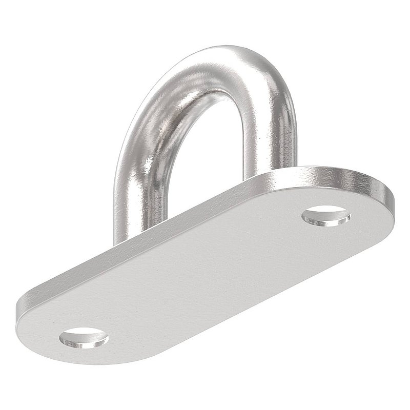 Fixing eyelet with oval plate AISI316