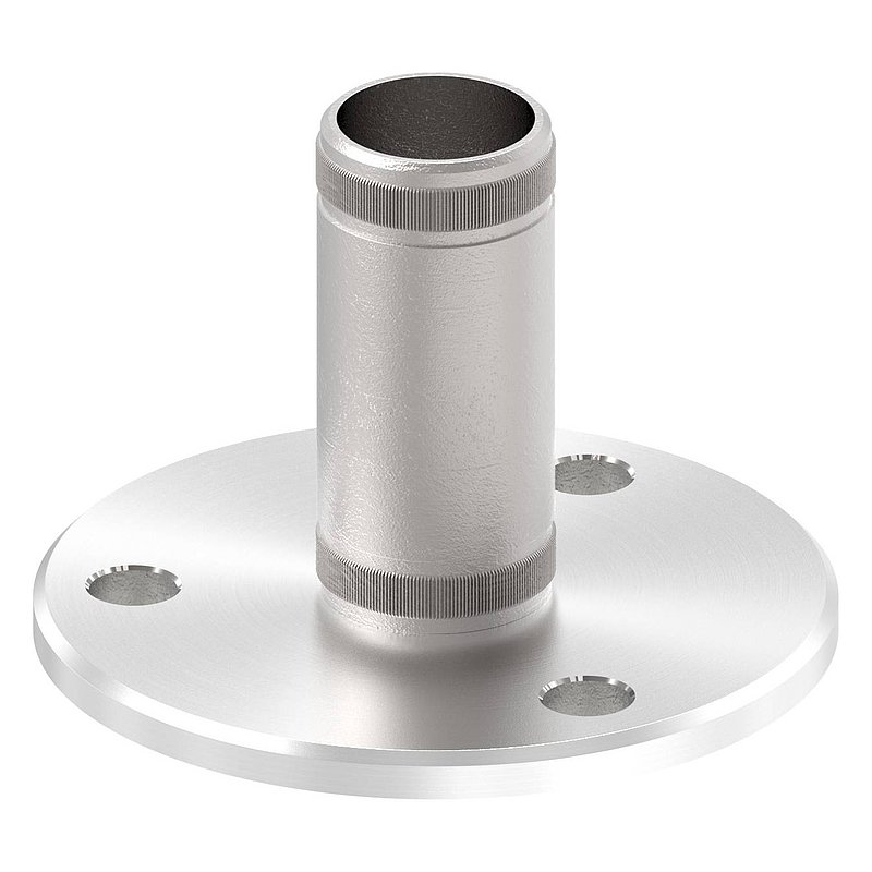 Wall and floor anchor with knurling, for tube 33.7x2.0mm, AISI304