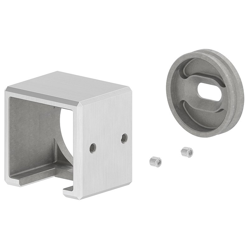 Wall mounting for 40x40mm square groove, right, AISI316